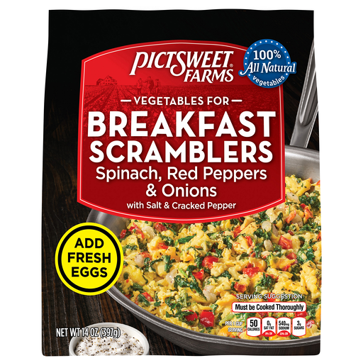 Pictsweet Farms Spinach, Red Peppers & Onions With Salt & Cracked Pepper 14 oz