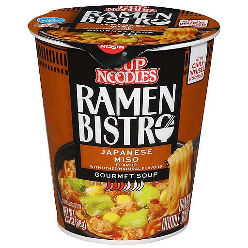 Nissin Ramen Bistro Gourmet Japanese Miso Ramen Noodle Soup 3.1 oz