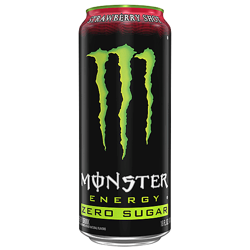 Monster Zero Sugar Strawberry Shot Energy Drink 16 fl oz