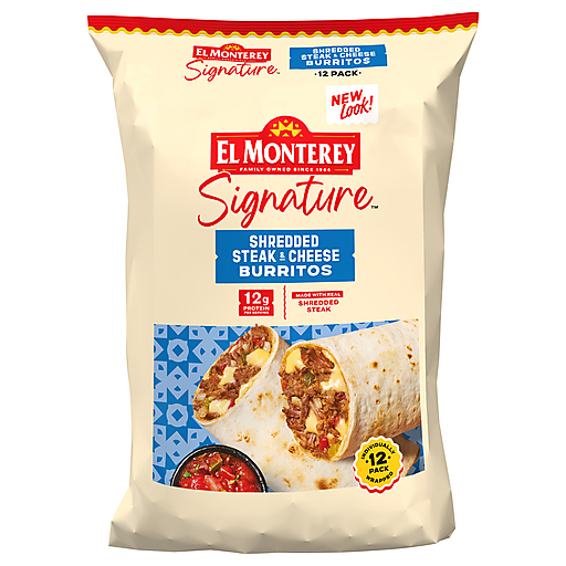 El Monterey Shredded Steak & Cheese Burritos 12 ea
