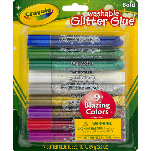 Crayola Washable Glitter Glue Coloring Set, Assorted Colors, Child