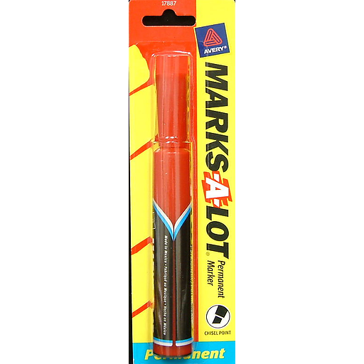 Marks A Lot Marks-A-Lot Permanent Marker, Chisel Point, Red