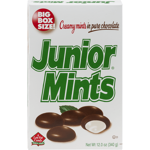 Junior Mints Creamy Mints, in Pure Chocolate, Big Box Size | Packaged ...