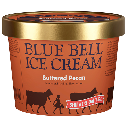 Blue Bell Buttered Pecan Ice Cream 0.5 gal