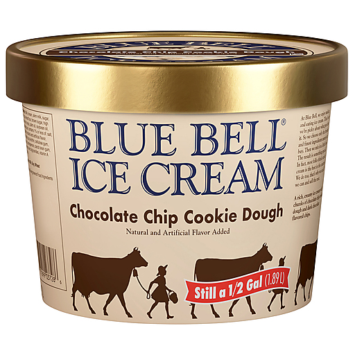 Blue Bell Chocolate Chip Cookie Dough Ice Cream 0.5 gal