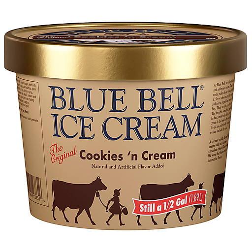 Blue Bell Cookies 'N Cream Ice Cream 0.5 gal