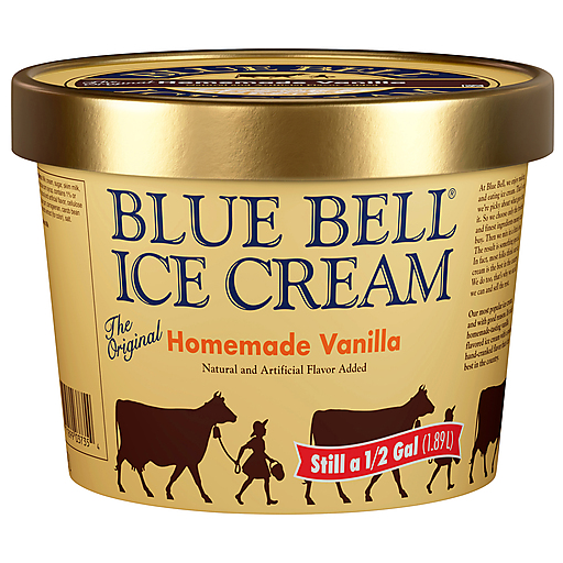 Blue Bell Homemade Vanilla Ice Cream 0.5 gal
