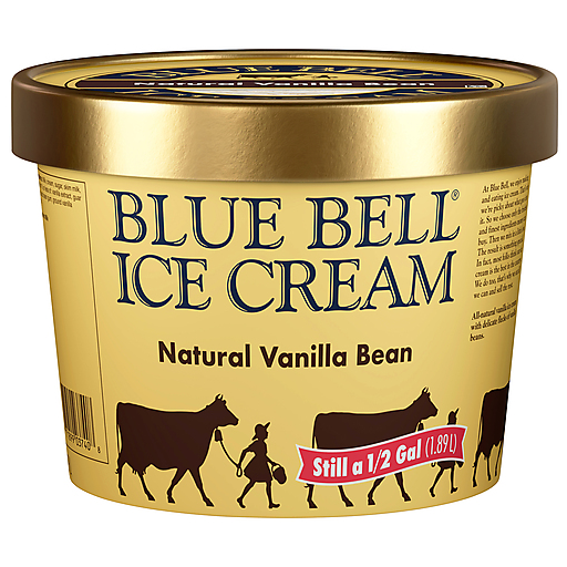 Blue Bell Natural Vanilla Bean Ice Cream 0.5 gal