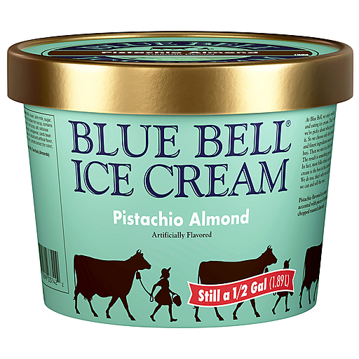 Blue Bell Pistachio Almond Ice Cream 0.5 gal