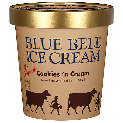 Blue Bell Cookies 'N Cream Ice Cream 1 pt