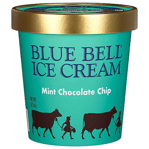 Blue Bell Mint Chocolate Chip Ice Cream 1 pt