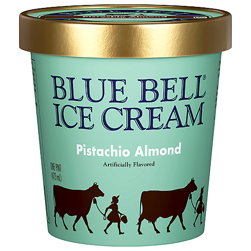 Blue Bell Pistachio Almond Ice Cream 1 pt