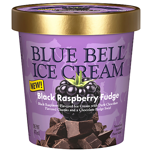 Blue Bell Black Raspberry Fudge Ice Cream 1 pt