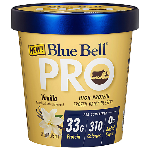 Blue Bell Vanilla High Protein Frozen Dairy Dessert 1 pt