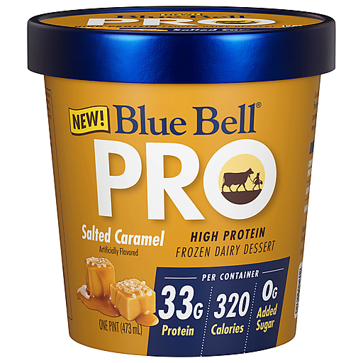 Blue Bell Salted Caramel High Protein Frozen Dairy Dessert 1 pt