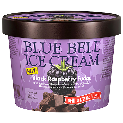 Blue Bell Black Raspberry Fudge Ice Cream 0.5 gal