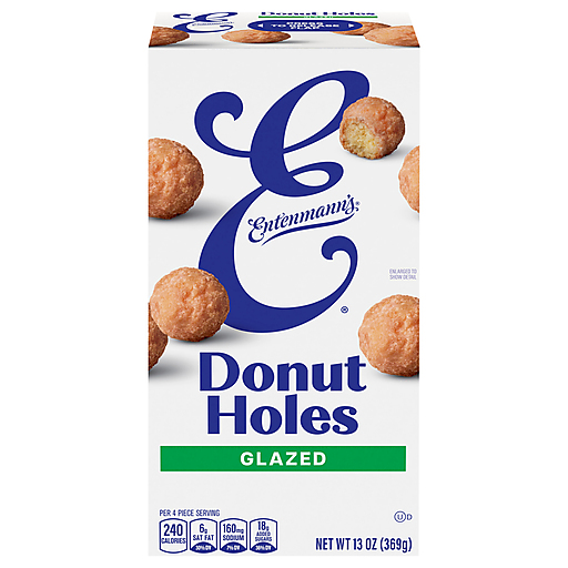 Entenmann's Pop’ems Glazed Donut Holes, 13 oz, Sugar Donut Bites, Box