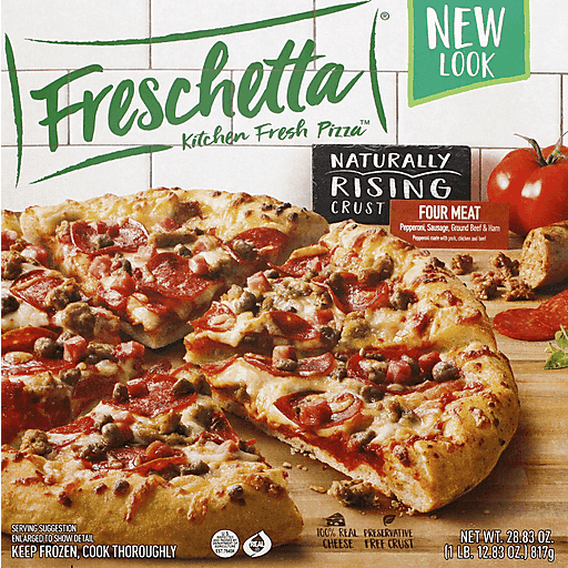 Freschetta Pizza, Naturally Rising Crust, Four Meat 28.83 Oz | Meat ...