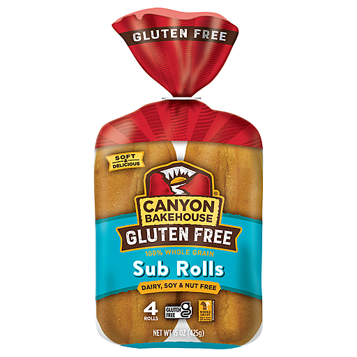 Canyon Bakehouse Gluten Free 100% Whole Grain Sub Rolls 4 ea