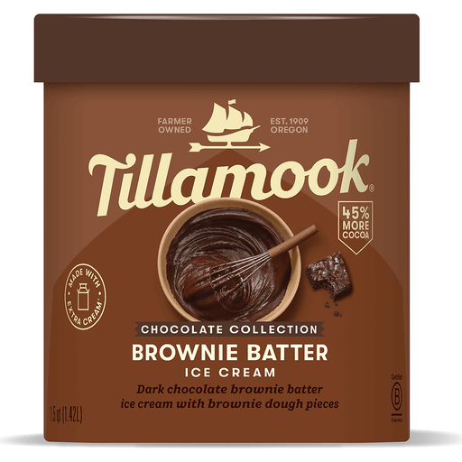 Tillamook Tillamook Chocolate Collection Brownie Batter Ice Cream, 48 ...