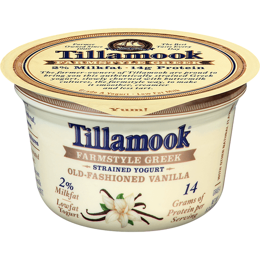 Tillamook Lowfat Old-Fashioned Vanilla Greek Yogurt 5.3 oz | Yogurt ...