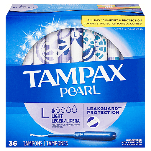 Tampax Pearl Active Regular Absorbency Unscented Tampons, 36 ct