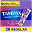 Tampax Tampax Compact Radiant Tampons, With Leak Guard Braid & Extendable Applicator, Regular 28 Ct 28 Ct
