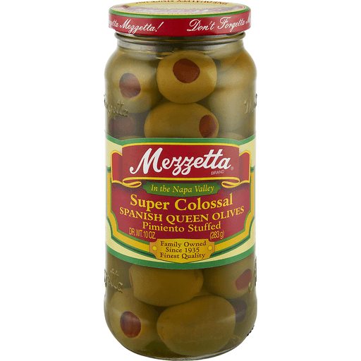 Mezzetta Pimento Stuffed Super Colossal Spanish Queen Olives 10 oz ...