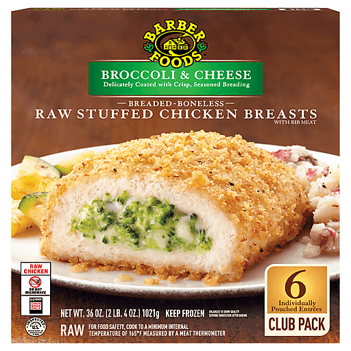 Barber Foods Chicken Breasts Raw Stuffed Broccoli And Cheese Club Pack 6 Ea Frozen Foods