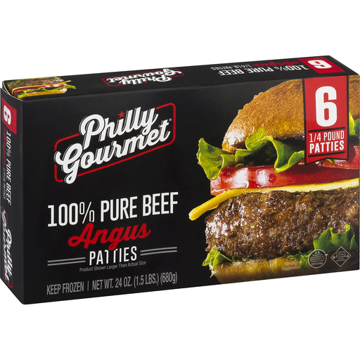 Philly Gourmet Angus Patties, 100% Pure Beef | Ground Beef & Burgers ...