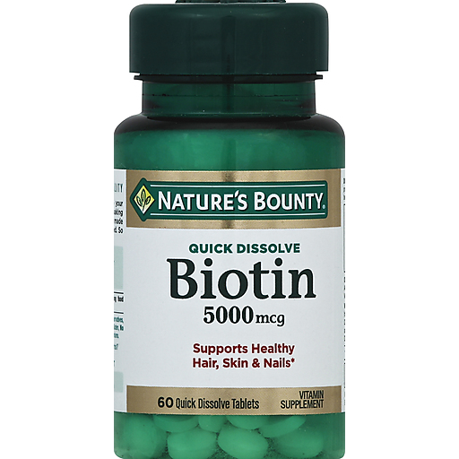 Nature S Bounty Biotin Quick Dissolve 5000 Mcg Quick Dissolve Tablets Natural Strawberry