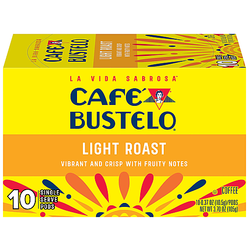 Cafe Bustelo Single Serve Pods Light Roast Coffee 10 ea