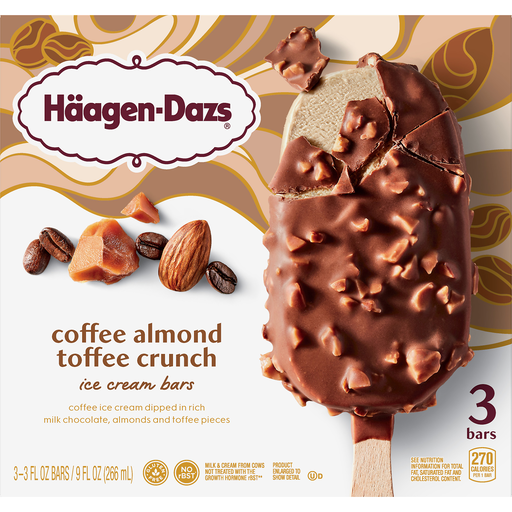 Haagen-Dazs Coffee Almond Crunch Ice Cream Bars 3 ea | Sandwiches ...