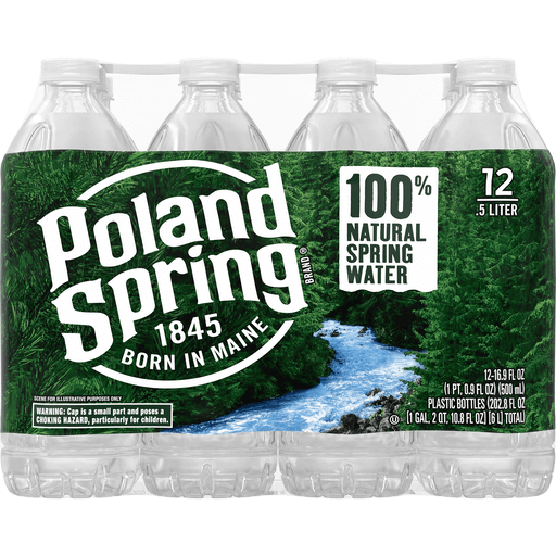 POLAND SPRING Brand 100% Natural Spring Water, 16.9-ounce plastic bottles ( Pack of 12), Water
