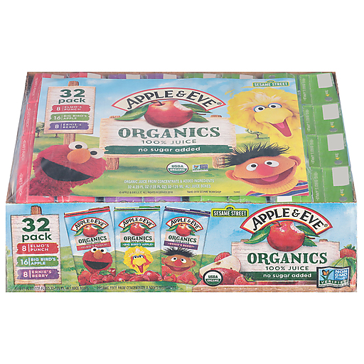 Apple & Eve Elmo's Punch/Big Bird's Apple/Ernie's Berry Juice 32 ea