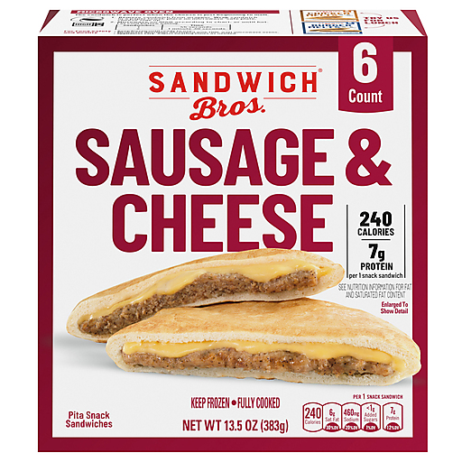 Sandwich Bros. Sausage & Cheese Pita Snack Sandwiches 6 ea