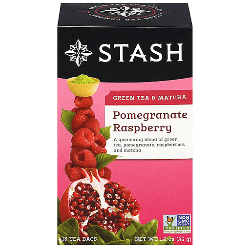 Stash Pomegranate Raspberry Green Tea with Matcha, 18 Tea Bags
