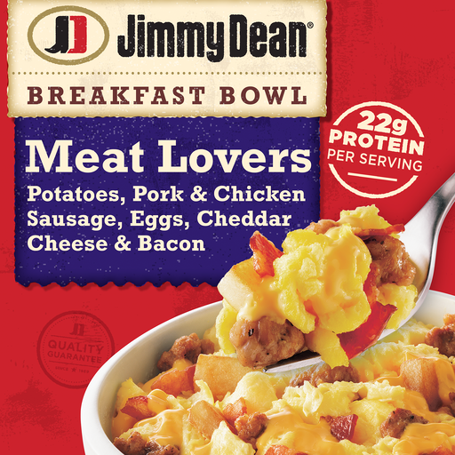 Jimmy Dean Breakfast Bowl Meat Lovers, Frozen, 7 oz Bowl
