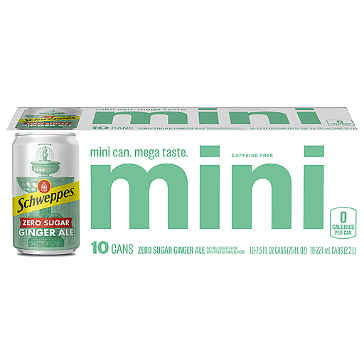 Schweppes Zero Sugar, 10-Pack, 7.5 Ounce Cans