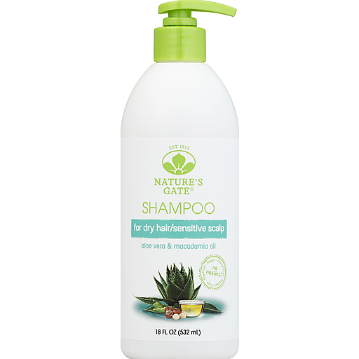 Nature's Gate Aloe Vera + Macadamia Oil hot Vegan Shampoo.