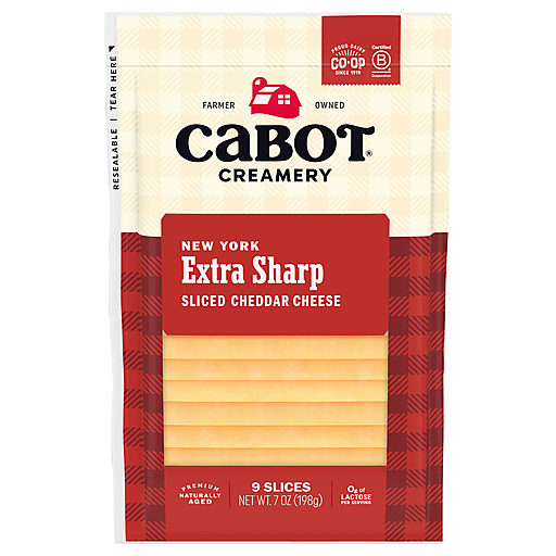Cabot NY Extra  Sharp Yellow Cheddar Slices