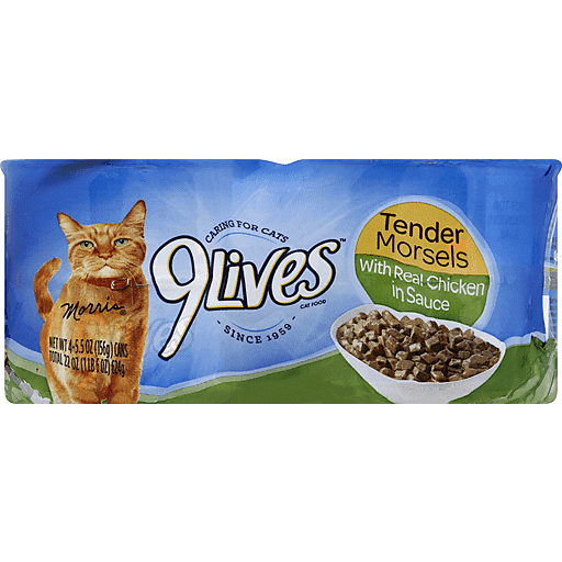 9 Lives Cat Food With Real Chicken in Sauce Tender Morsels 4 Ea