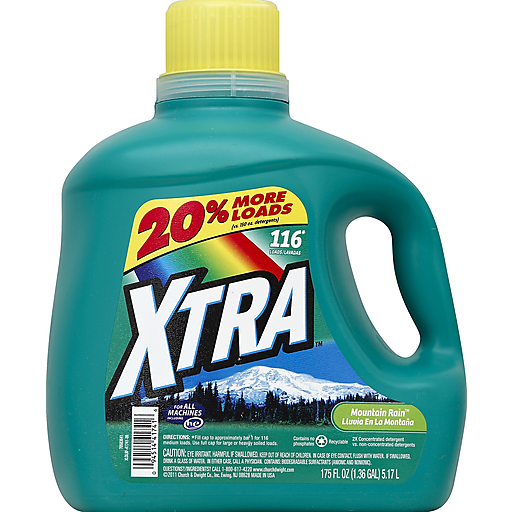 Xtra Detergent, 2 X Concentrated, Mountain Rain 175 Oz | Liquid | Reasor's