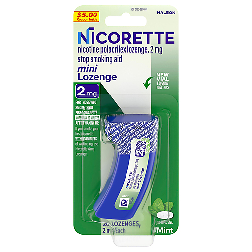 Nicorette Lozenge Mint 2 Mg Mini Stop Smoking Aid 20 ea