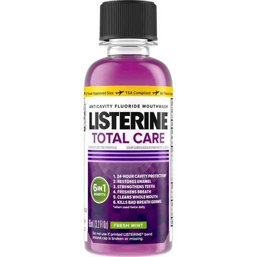 Listerine Total Care Anticavity Fluoride Mouthwash, 6 Benefit Oral ...