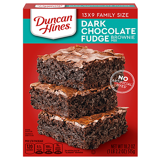 Duncan Hines Dark Chocolate Fudge Brownie Mix Family Size 18.2 oz