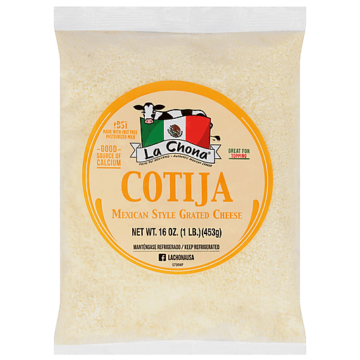 La Chona Mexican Style Cotija Grated Cheese 16 oz