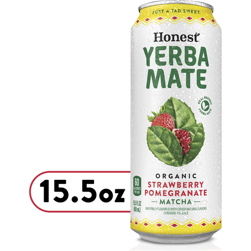 Honest Yerba Mate Strawberry Pomegranate Matcha Can, 15.5 Fl Oz, Shop