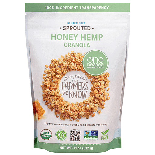 One Degree Organic Gluten Free Granola, Honey Hemp