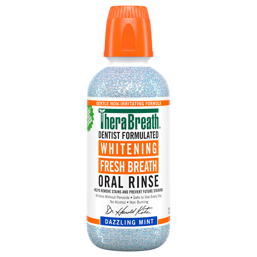 TheraBreath Whitening Mouthwash, Dazzling Mint, Dentist Formulated, 16 fl oz